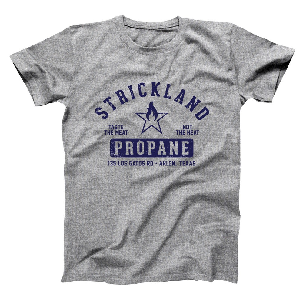 Strickland Propane Texas Funny Humor Arlen Grilling Gray Basic Men's T-Shirt