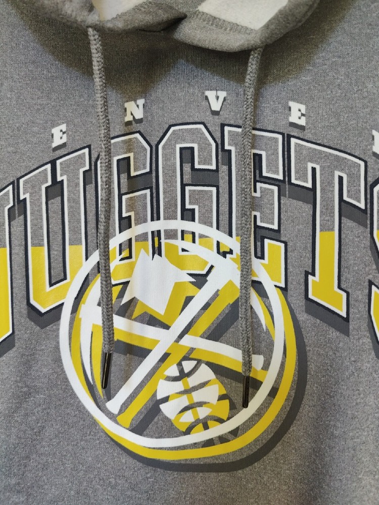 Denver Nuggets Men's Gray Hoodie XL Logo Sweatshirt with side zip pockets