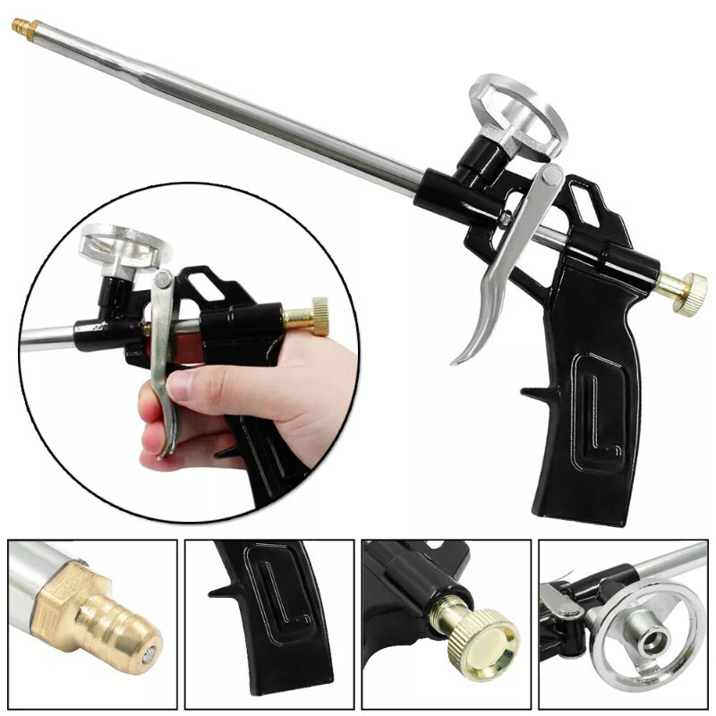 Pro PU Foam Gun NIB Expanding Spray Applicator New & Improved Adapter Basket US