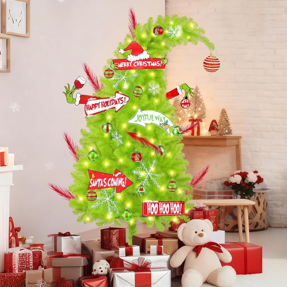 6FT Grinch Christmas Tree with Flexible Branches Green Monster Xmas Decoration