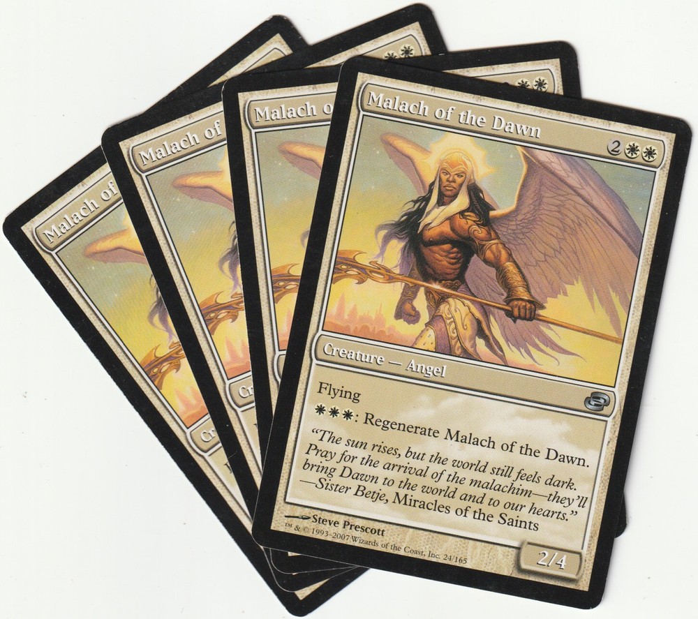 4x MTG Malach of the Dawn White Creature Playset PLC/EN NM/EX Condition