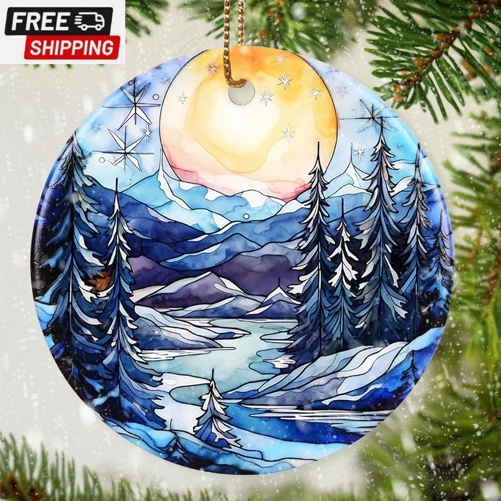 Christmas Ornaments,  Winter Landscape, Winter Sunrise, Christmas Decorations, O