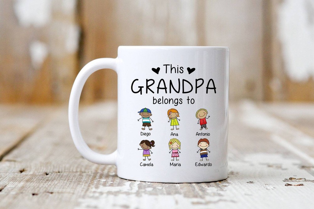 This Grandpa Belongs To Customizable Cups Papa Gift Large Coffee Mug For Men