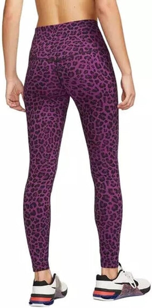 Nike Women S Dri-FIT One Printed Leggings Purple DM7274-503 NWT