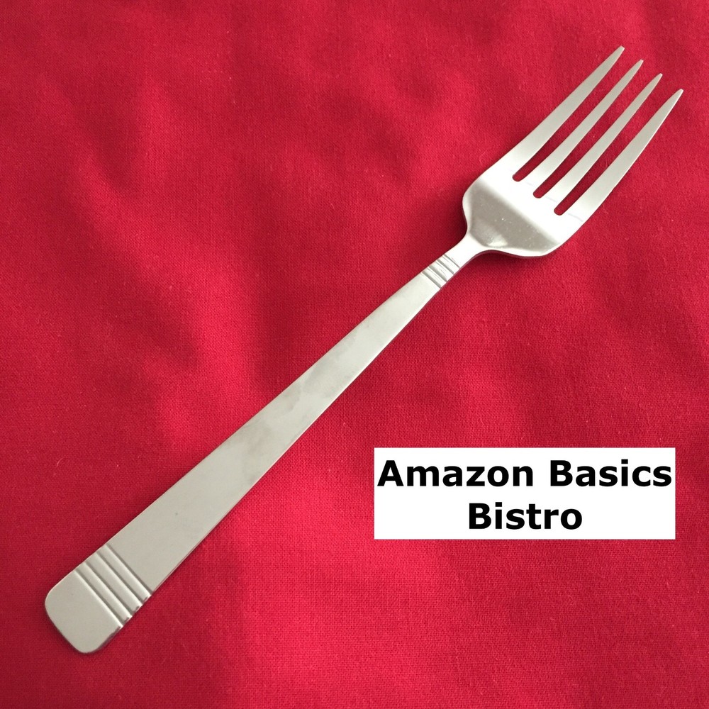 Amazon Basics BISTRO 7 1/4 Inch Stainless Steel Salad Fork Flatware