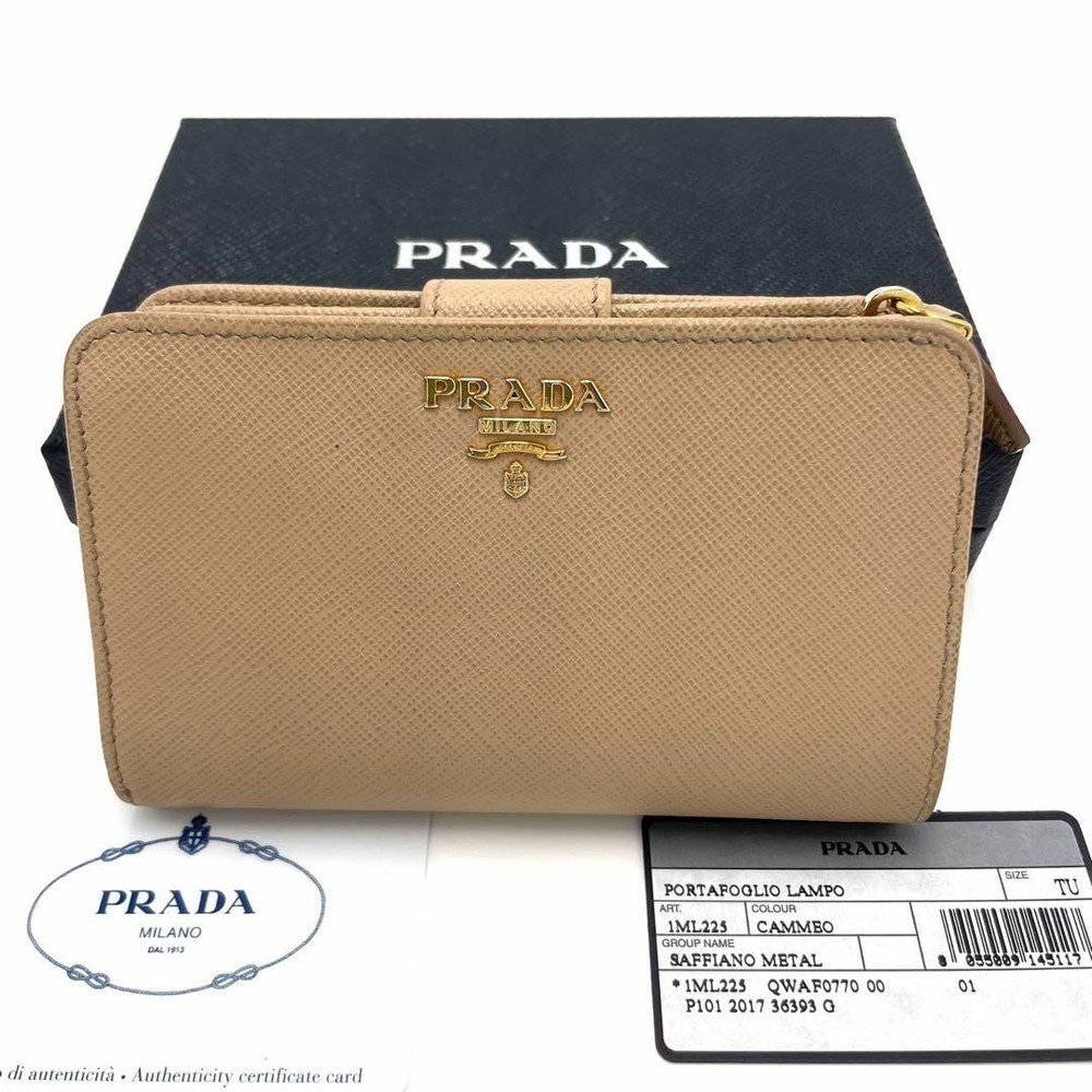 [Good condition] PRADA Prada Bifold Wallet Saffiano Metal 1ML225