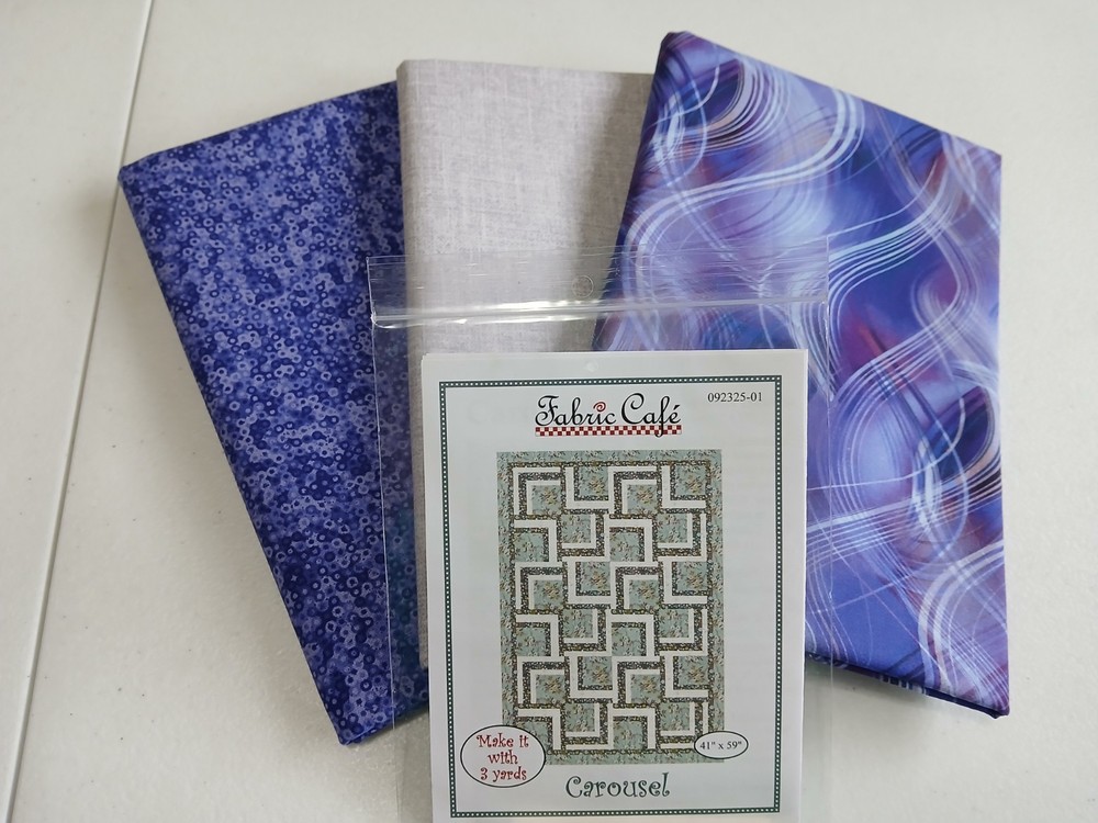 Bundle 3 yard, Fabric Cafe pattern, Quilt Kit, Coordinated focus, lgt,drk