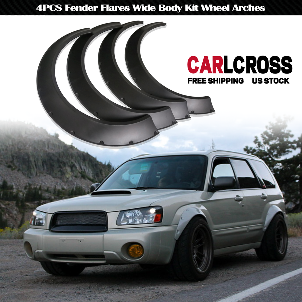 4PC Car Fender Flares For Subaru Forester Extra Wide Body Wheel Arches Universal
