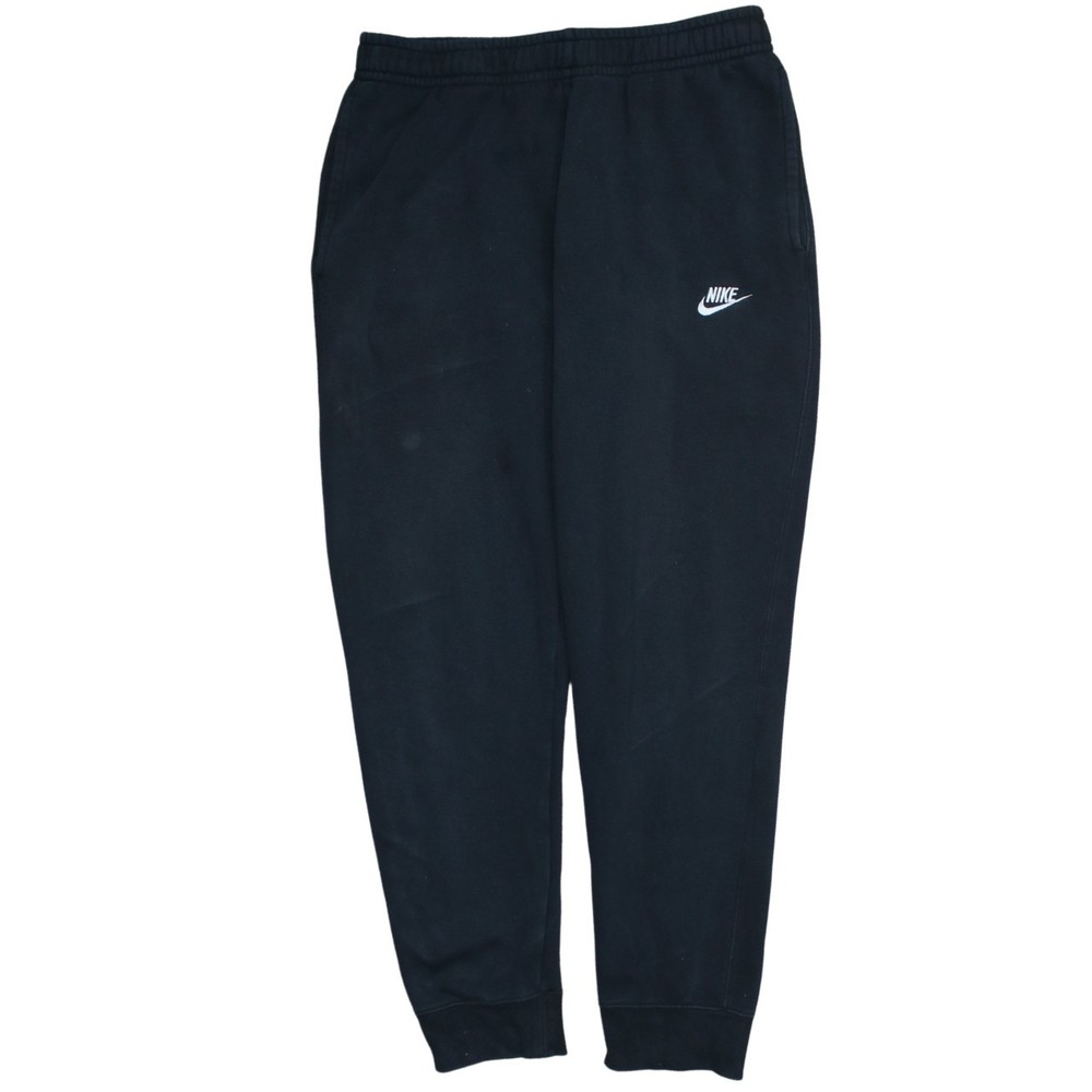 Nike Mens Joggers Black Fleece Embroidered Swoosh Tapered Leg Elastic Waist M