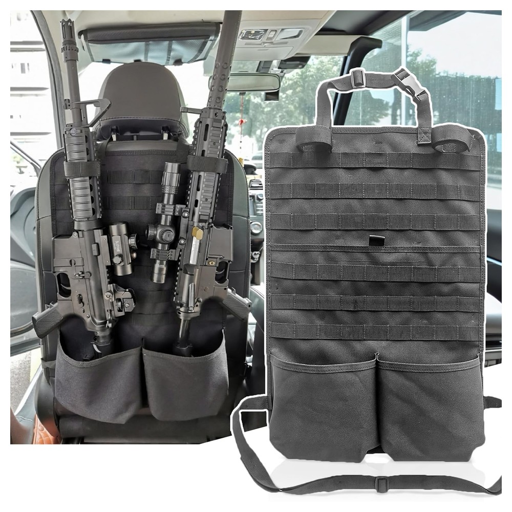 Tactical Car Seat Back Organizer, MOLLE Vehicle Seat Panel for Hunting Gear S...