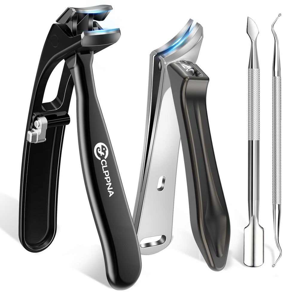 Nail Clippers Set, Angled Head Long Handled Toenail Clippers for Thick Toenai...