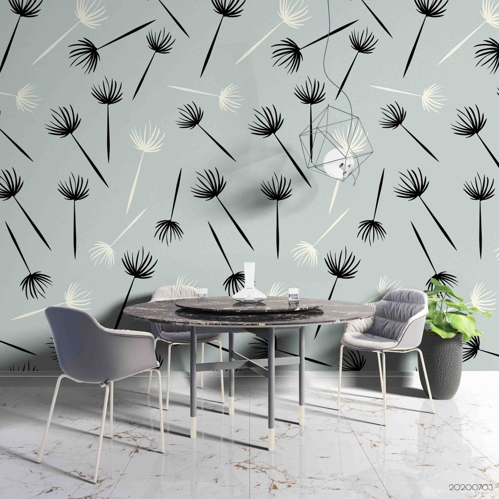 3D Dandelion Seed Pattern Wall Murals Wallpaper Murals Wall Sticker