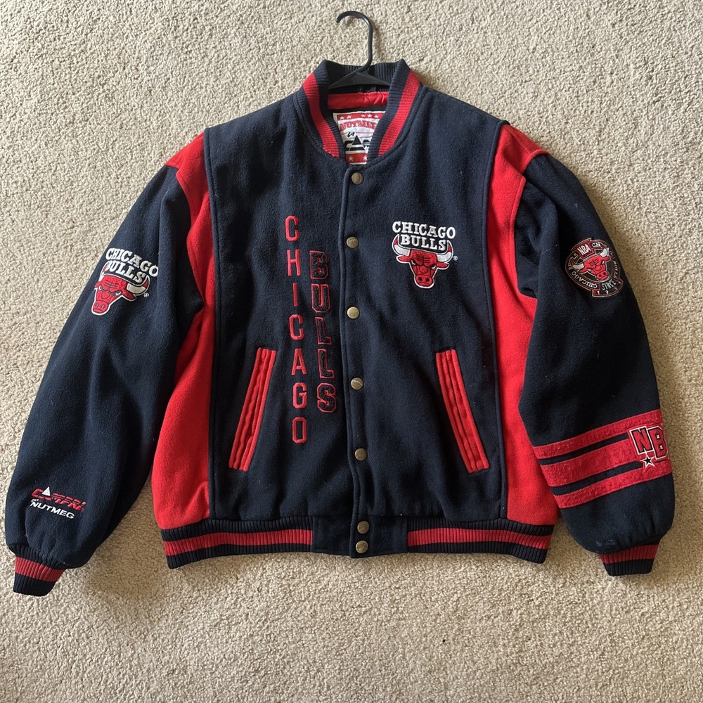 Vintage Nutmeg NBA Chicago Bulls Mens LARGE Wool Jacket