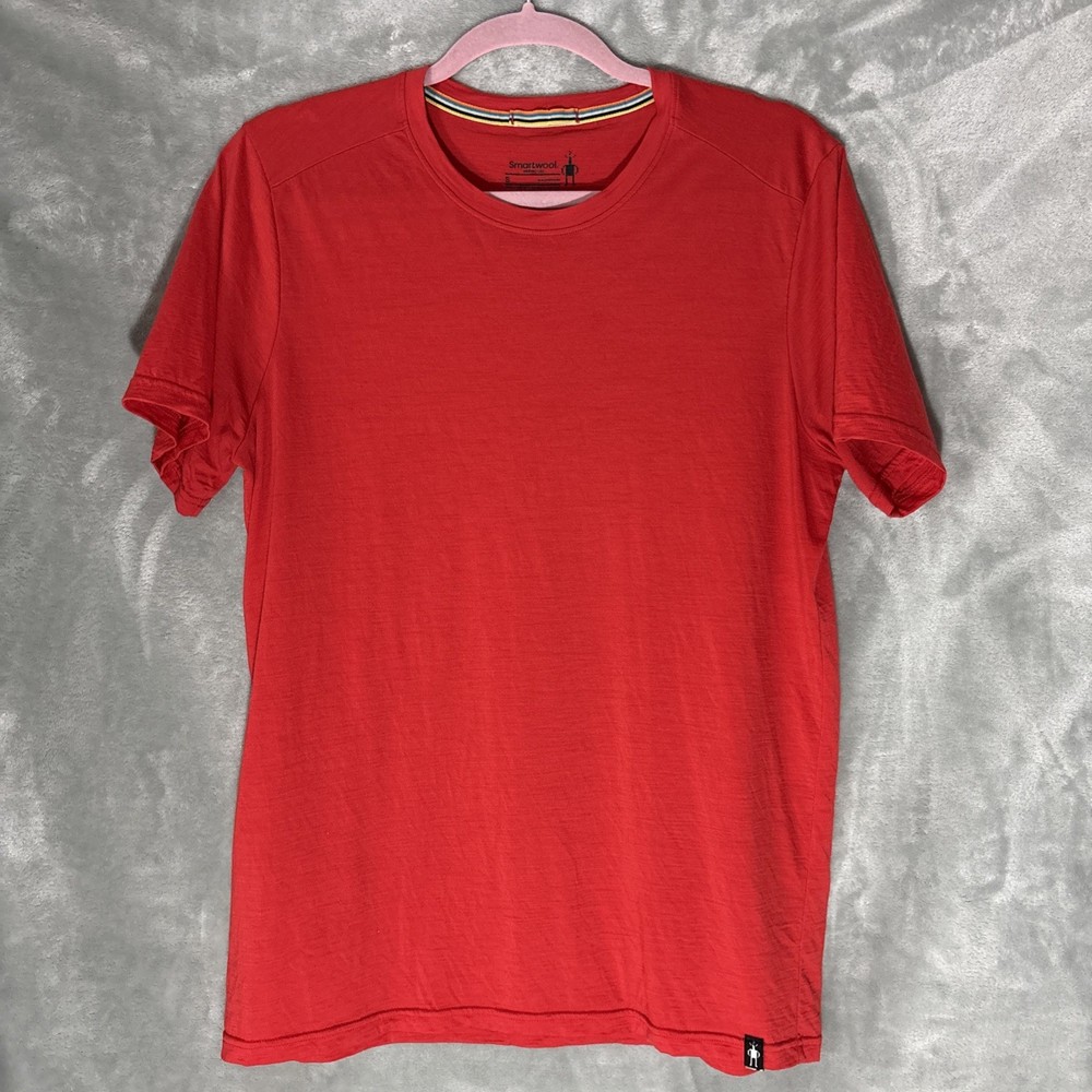 Smartwool Shirt Mens Small Red Merino 150 Wool Tee Shirt  Lightweight Outdoor