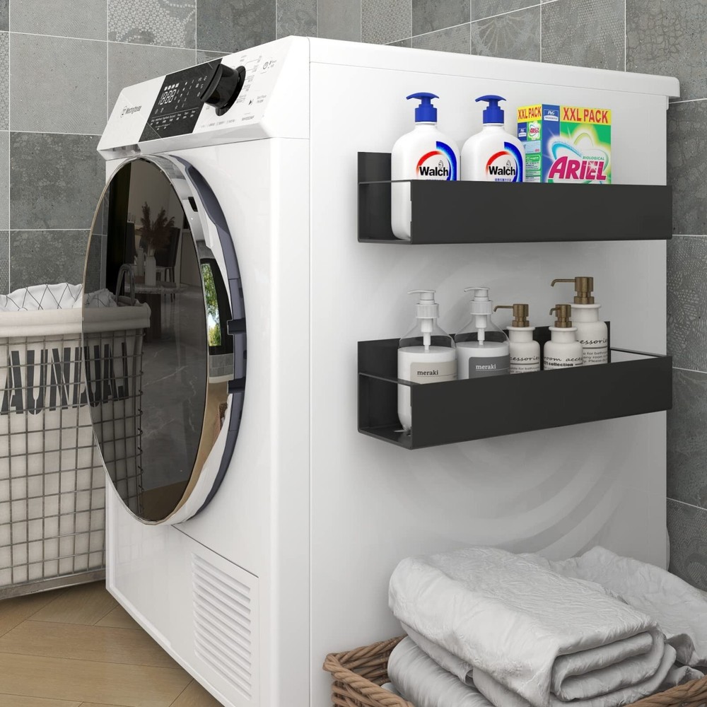 Magnetic Spice Rack for Fridge - 2 Pack Space-Saving Refrigerator Shelves  