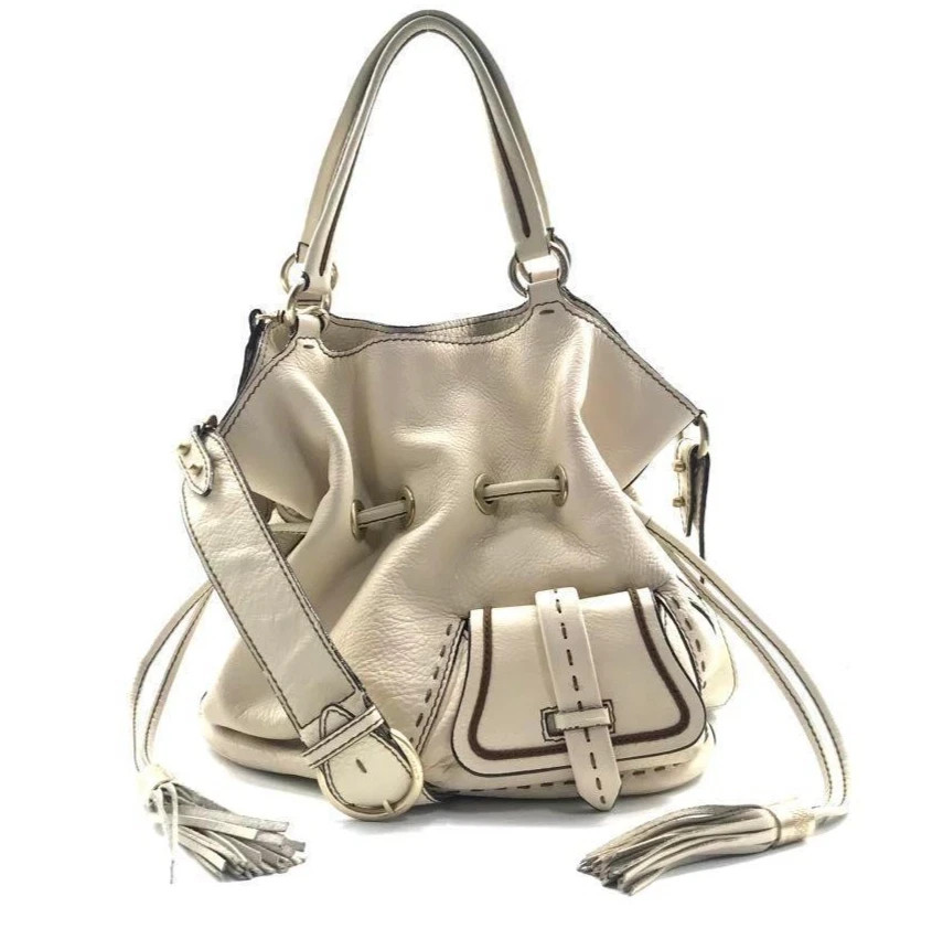 LANCEL Premier Flirt Ivory Leather 2-Way Bag JP USED FS