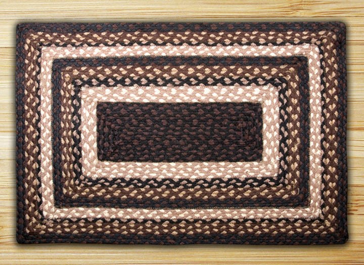 Mocha Frappuccino 5x8 Feet Braided Rectangle Rug by Earth Rugs RC-313