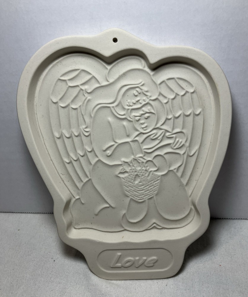1995 Longaberger Love Pottery Angel Christmas Cookie Mold Ornament