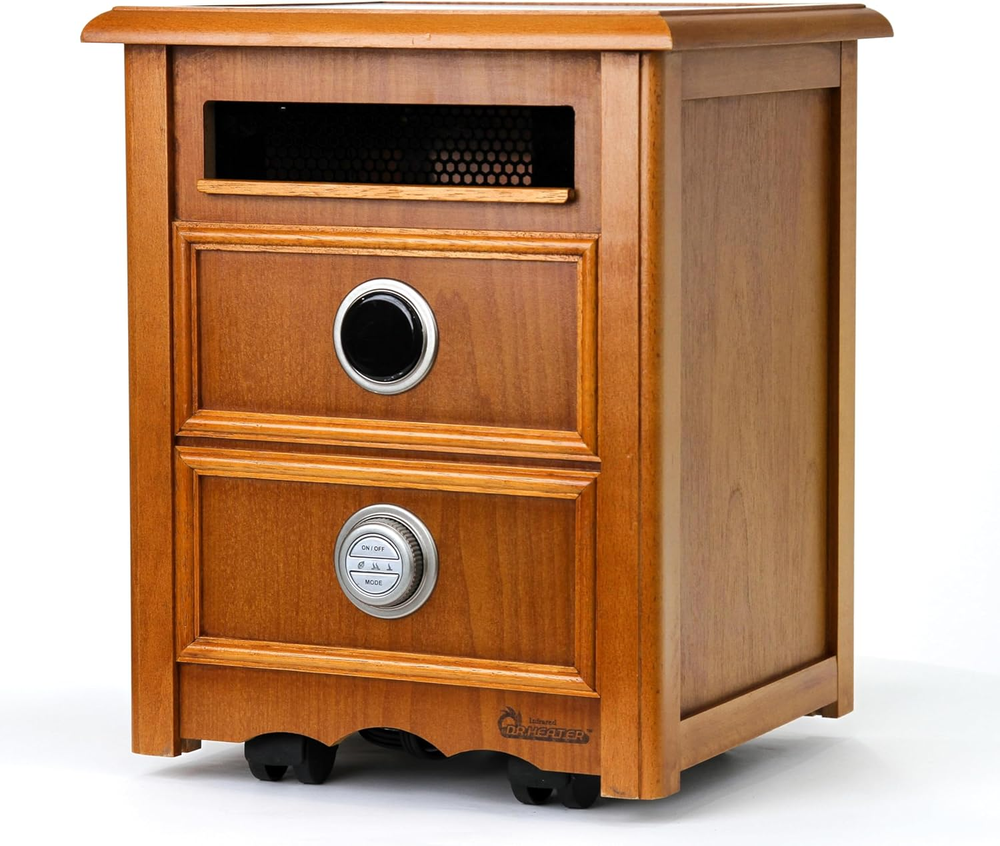 Dr Infrared Heater DR999, 1500W, Advanced Dual Heating System with Nightstand De