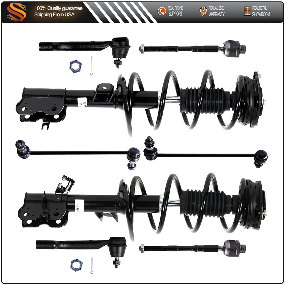 2008-2011 Nissan Rogue Front Suspension Kit – Struts, Coil Springs, Sway Bars & Tie Rods – 10pcs