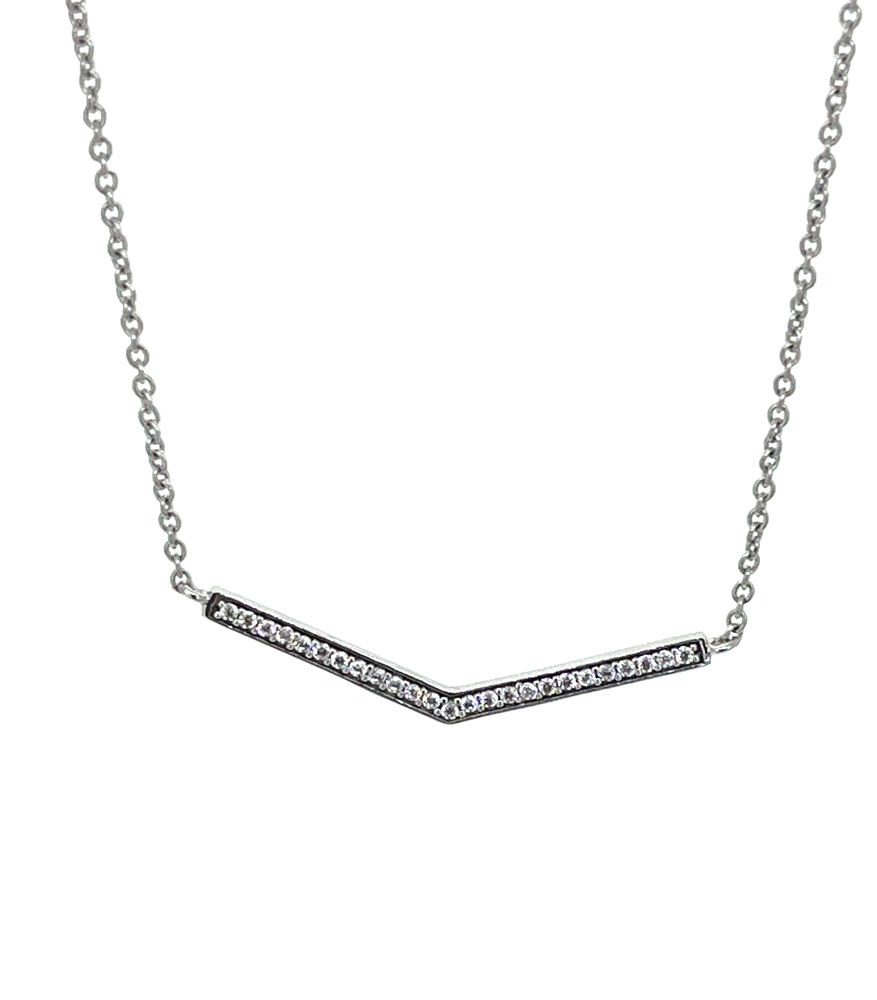 925 Sterling Silver Arrow Cubic Zirconia Necklace Pendant RRP£55 (n5085cz)