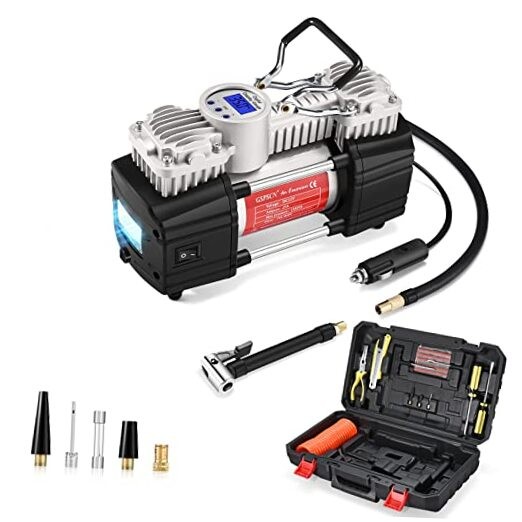 6X Faster Inflation Portable Digital Air Compressor Pump Tire Inflator Silver