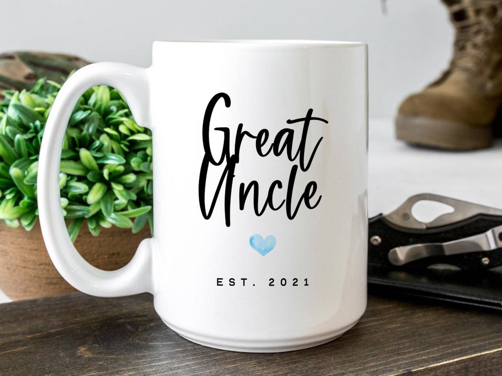 Great Uncle Est 2021 Coffee Mug Pregnancy Announcement Coffee Mug Custom Gift To