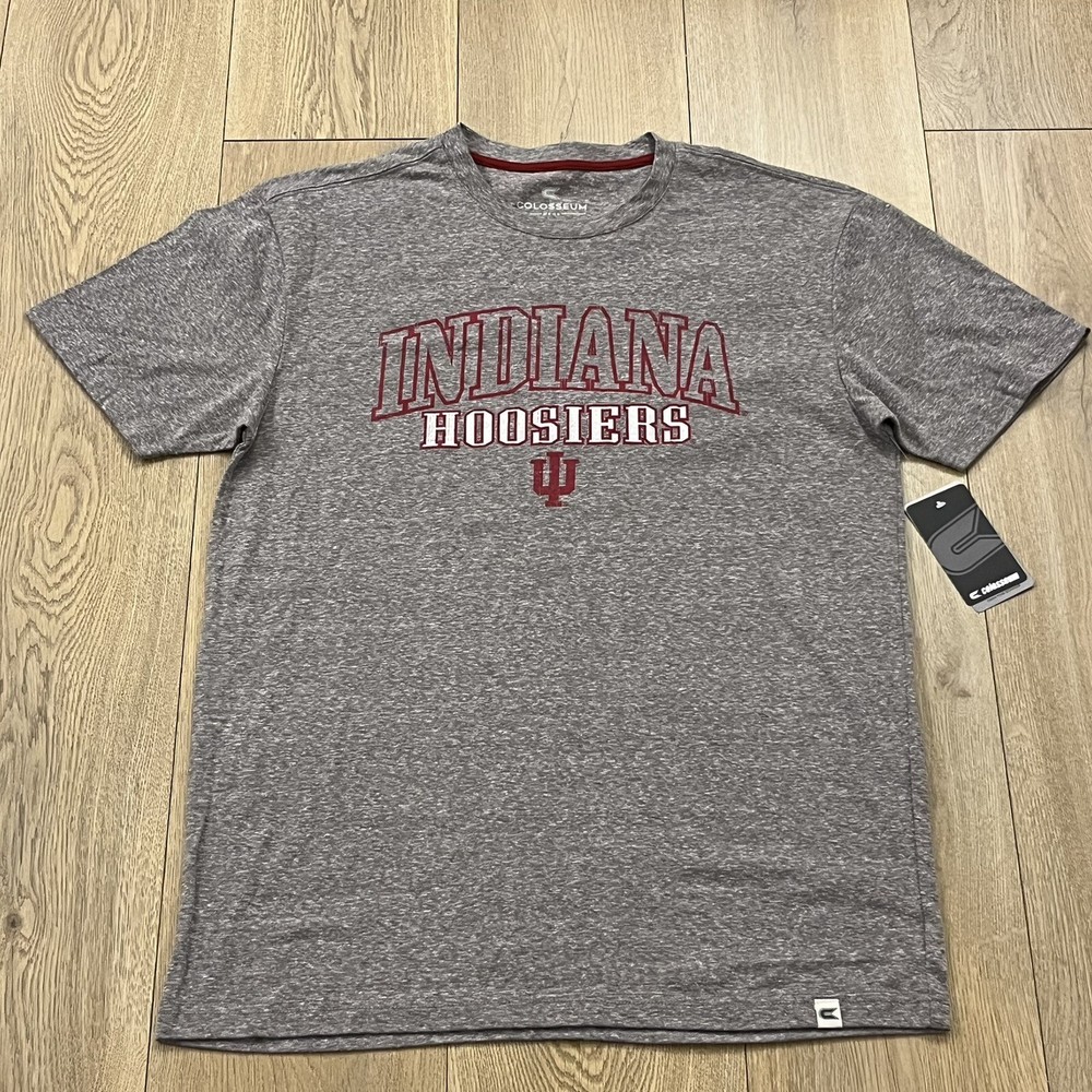 Indiana Hoosiers Shirt Adult Large Gray Red Short Sleeve T NCAA Basketball Men