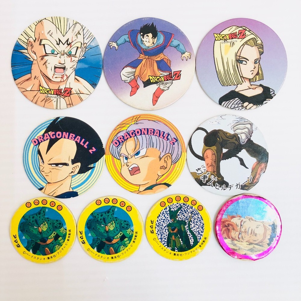 Vintage Dragon Ball Z Japanese Menko Trading Cards 10-Piece Bundle Set