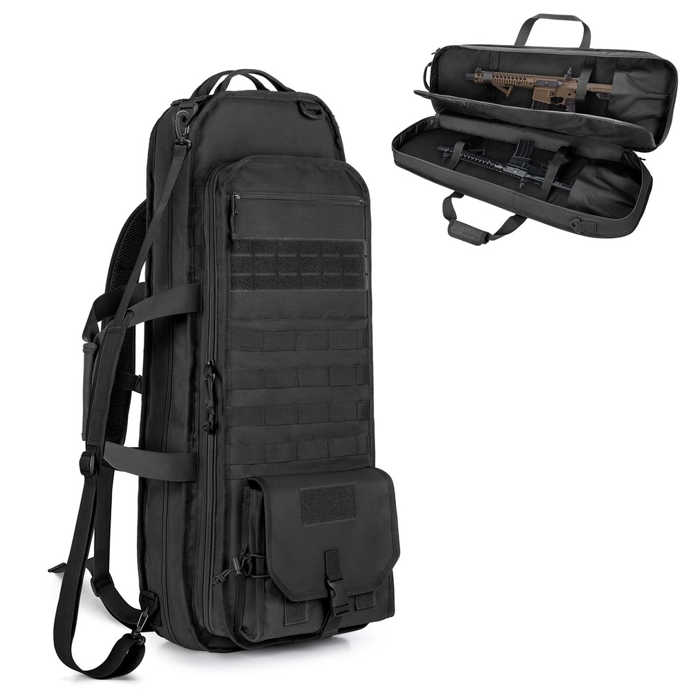 Tactical Rifle Bag Backpack Fits 28 inches Rifles, Soft Rifle Case with 3 Mag...
