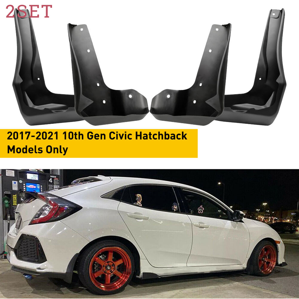 2set FOR 2017-2021 Honda Civic Hatchback Plastic Car Front Rear Mud Flap Splash