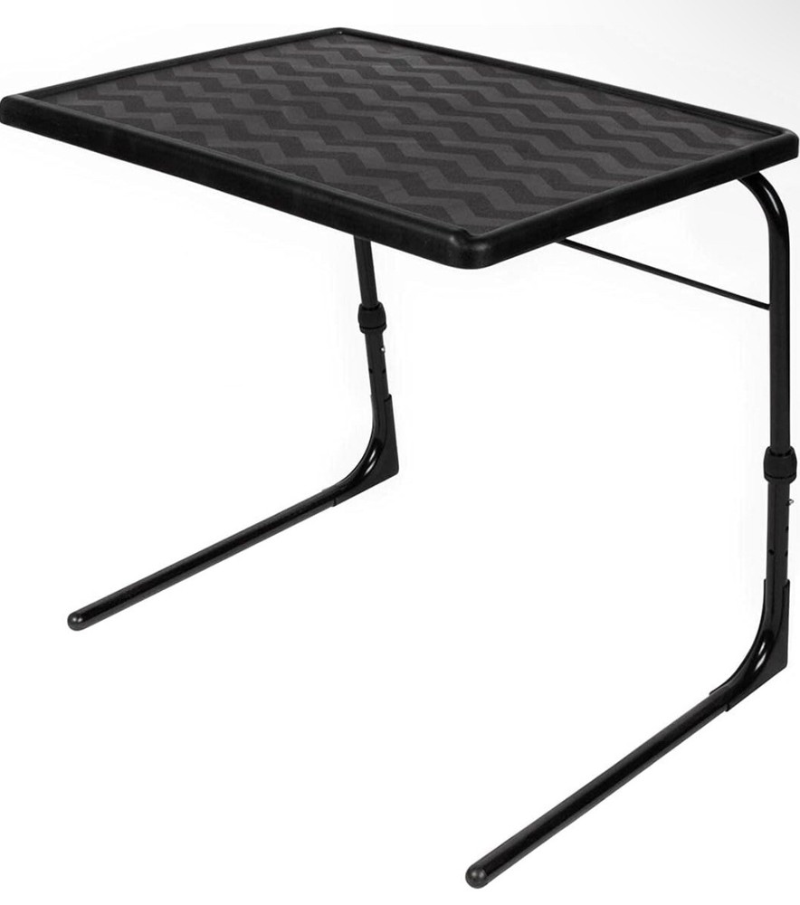 Table-Mate XL TV Folding Stowaway Adjustable Tray Table, Black NWT!