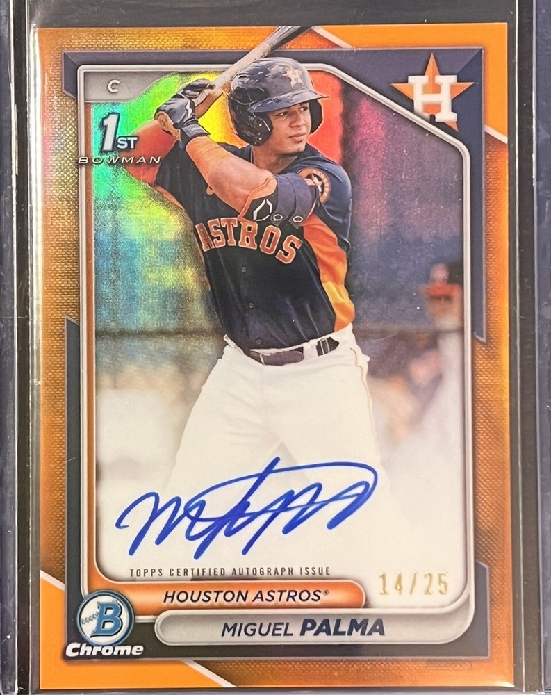2024 bowman chrome Miguel Palma orange /25 auto Houston Astros