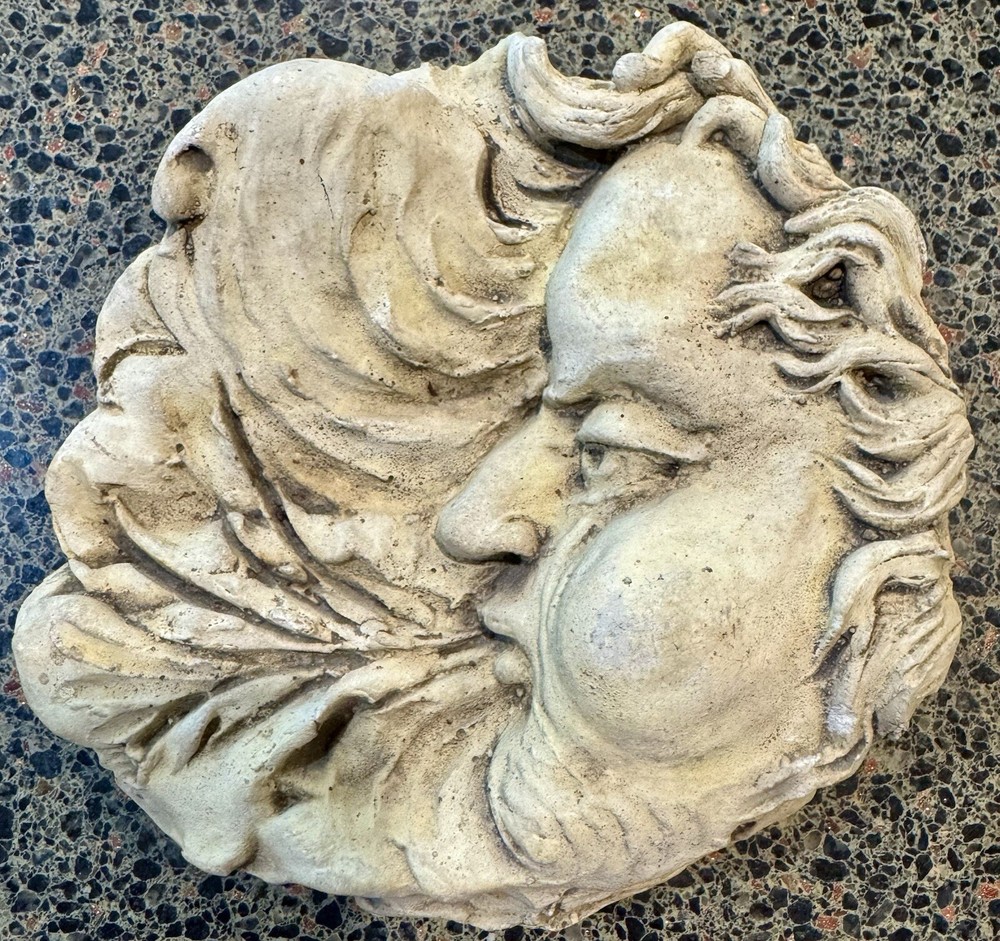 Haydn Larson Stone Wall Plaque Blowing Wind Rare 5x1.5 Art Piece