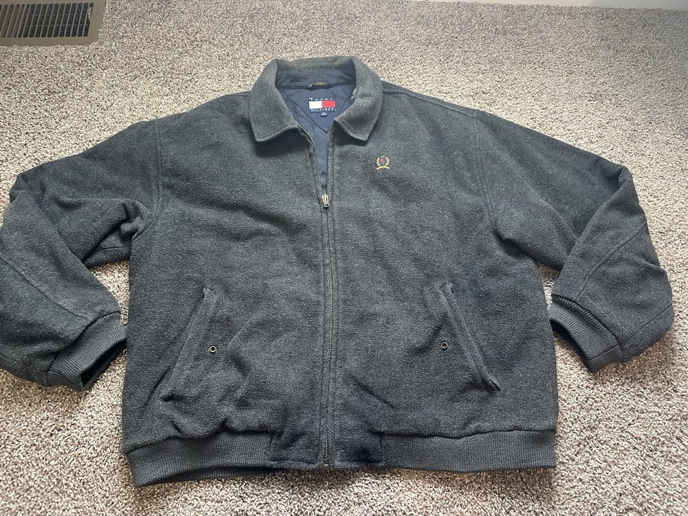 90s Vintage Tommy Hilfiger Fleece-Lined Dad Jacket with Crest Logo XL