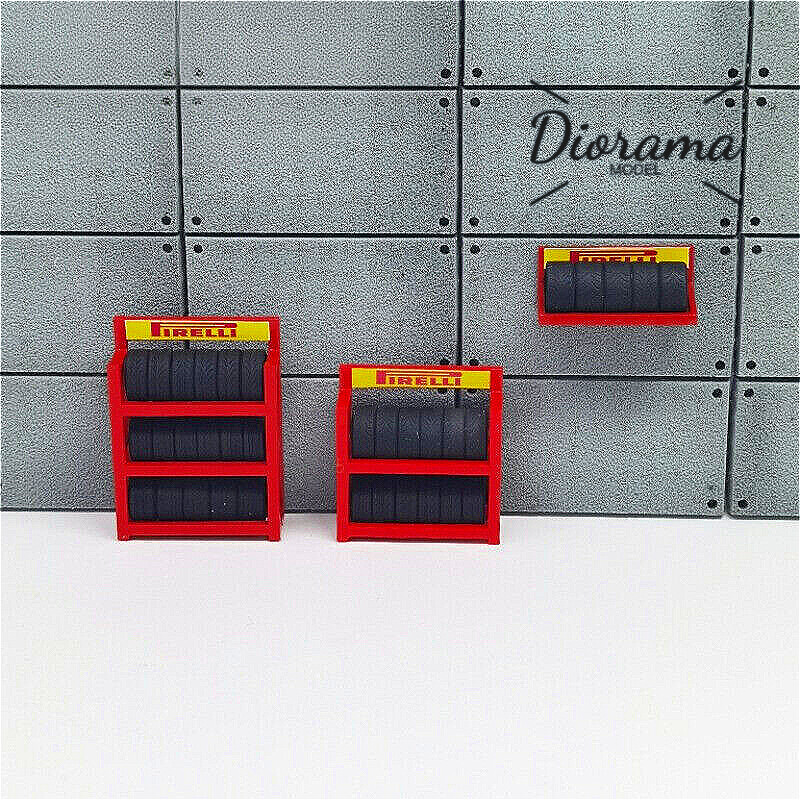 1/64 Scale Diorama Tire Rack Model Garage Workshop Car Tuning Accessories