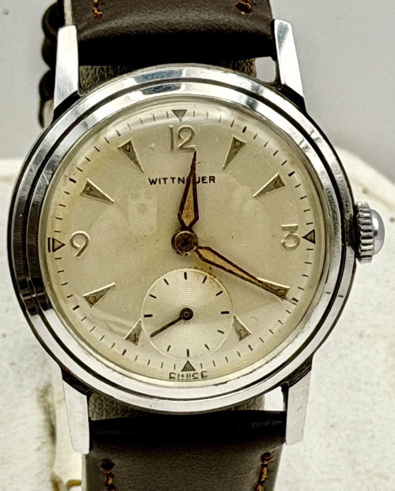 Vintage 1950s Mens  Wittnauer (Longines)17 Jewel Men's Wristwatch New Band Fine!