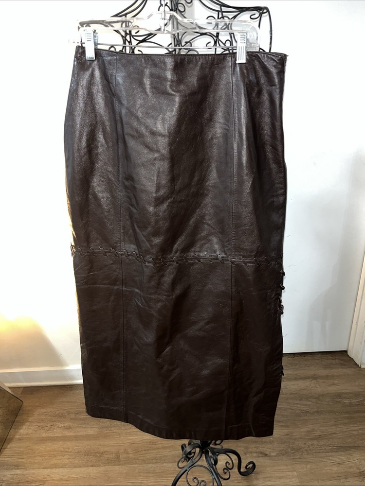 Together Leather Skirt Womens 12  High Waist Pencil Genuine Lined Midi YKK