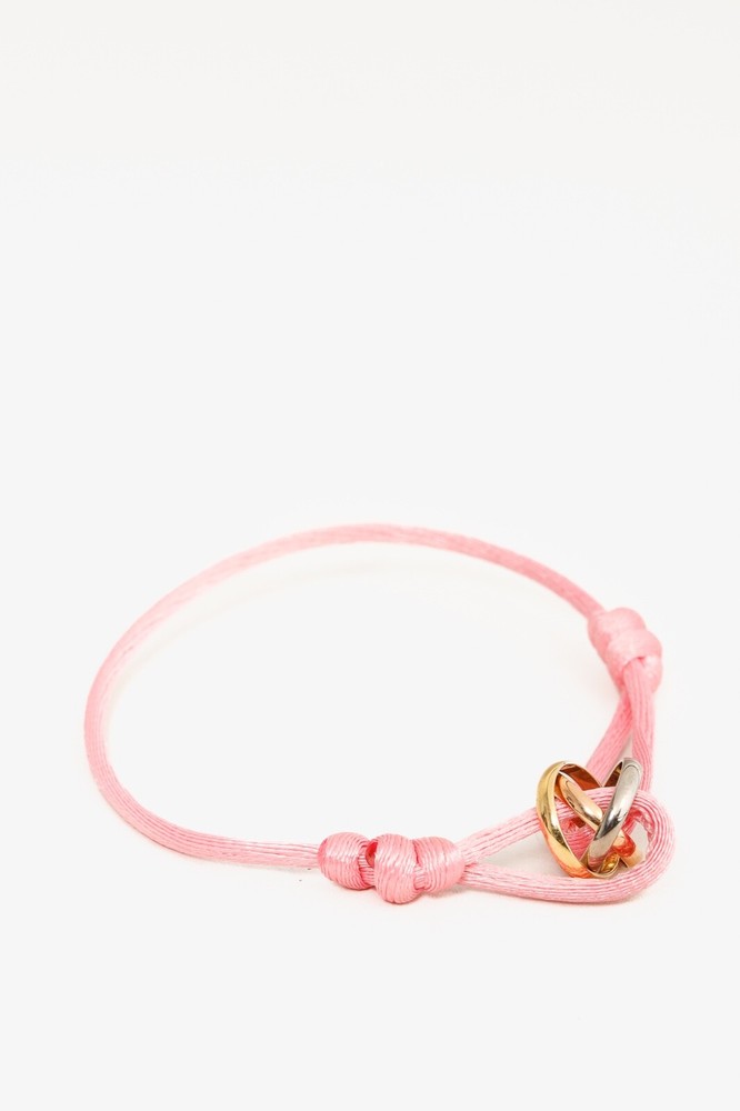Cartier Trinity 18k Gold Pink Cord Bracelet Tri-Color