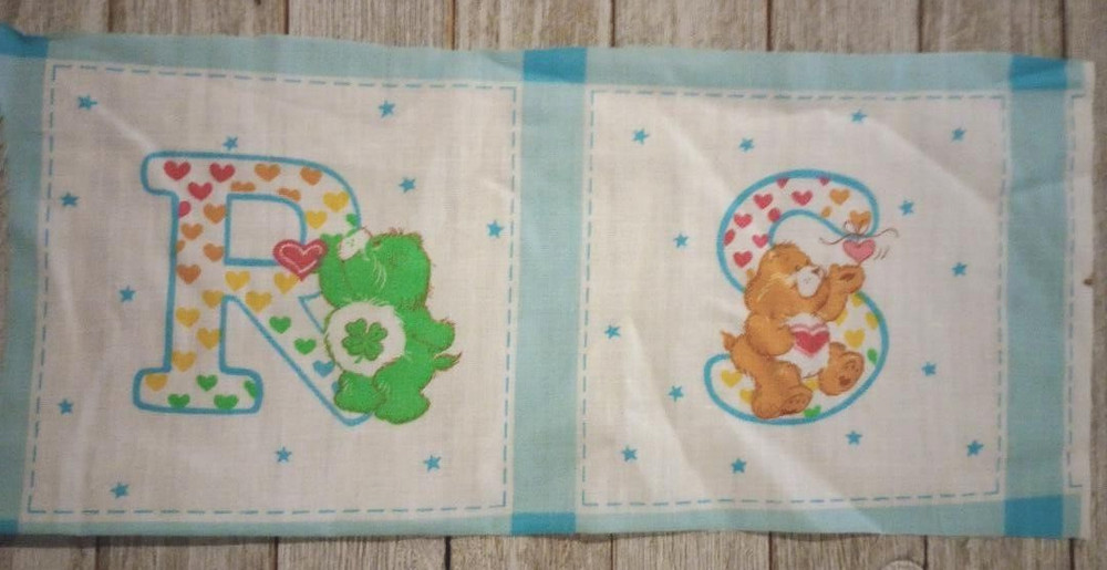 care bears letter monogram fun fabric length R S 5 x 5 inch 2 blocks 1pc