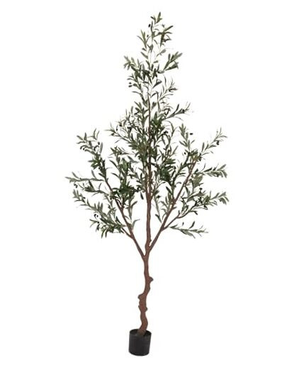 7ft Realistic Fake Olive Tree Silk Artificial Plant for Home Indoor Decor