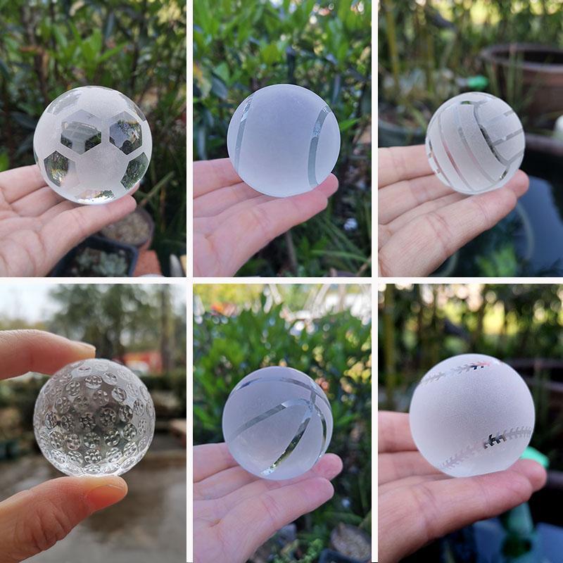 Figurines Sports Ball Crystal Smooth Small Clear Modern Novelty Free Stand Decor
