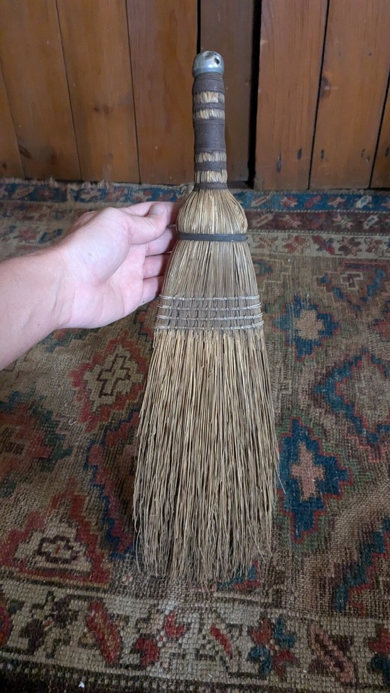 Sweet Antique Early Primitive Large Wood Straw Whisk Broom 18