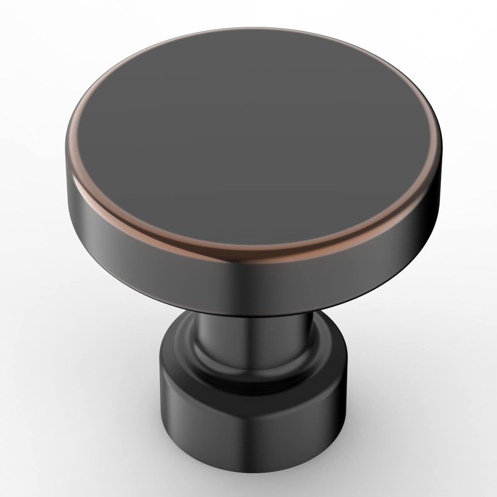 10 Pack Oil Rubbed Bronze Cabinet Knobs 1-1/6 Inch (32mm) Single Hole Pulls f...
