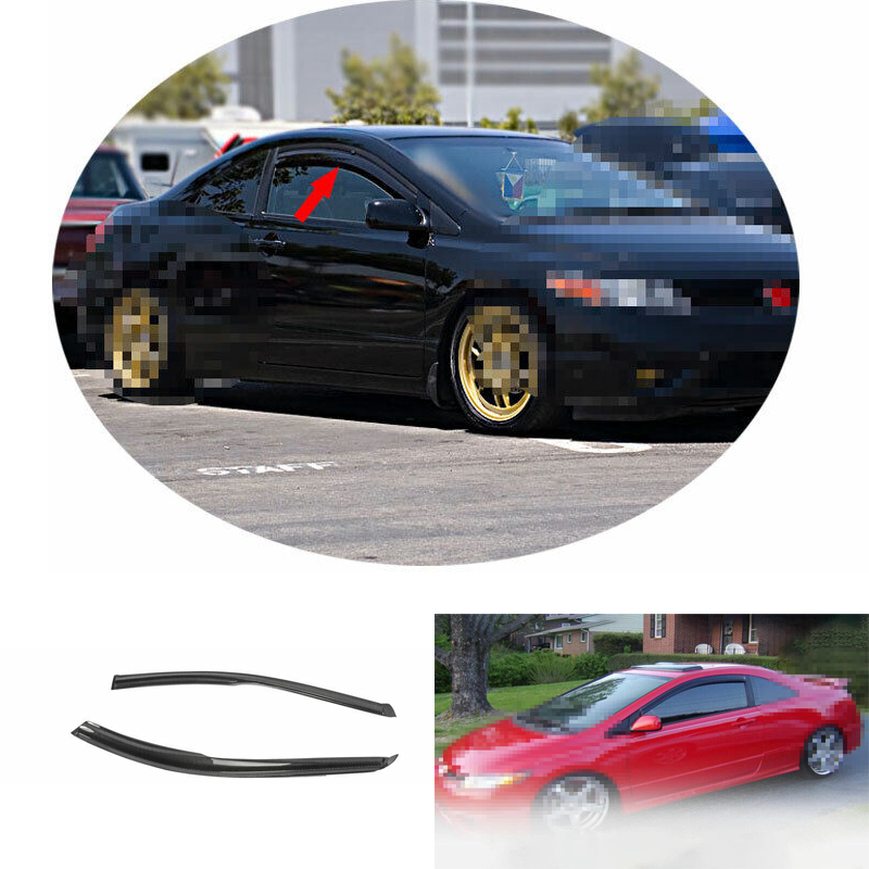 Visor Vent Deflector For Honda Civic FG1 2006-2011 Dry Carbon Fiber Side Window