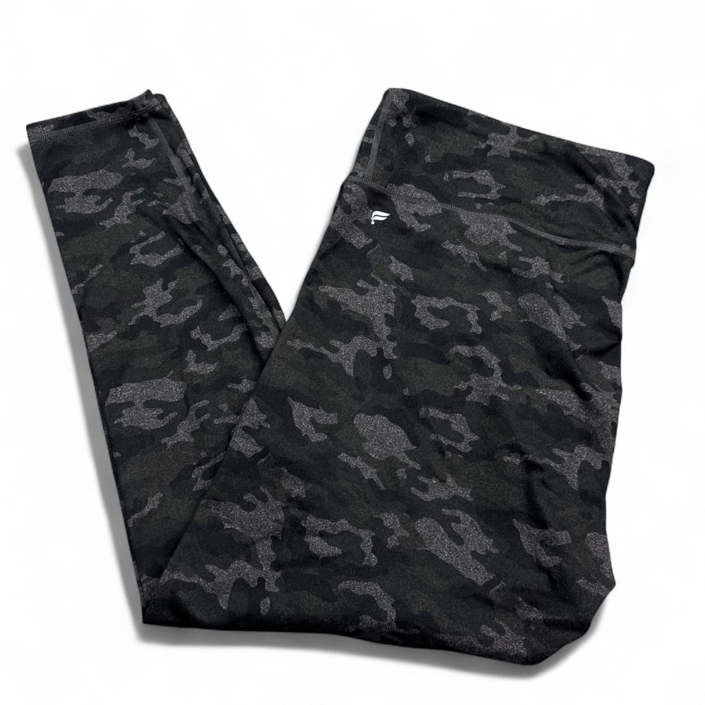Fabletics Power Hold Leggings Womens Plus Size 1X Gray Camo Athletic Activewear
