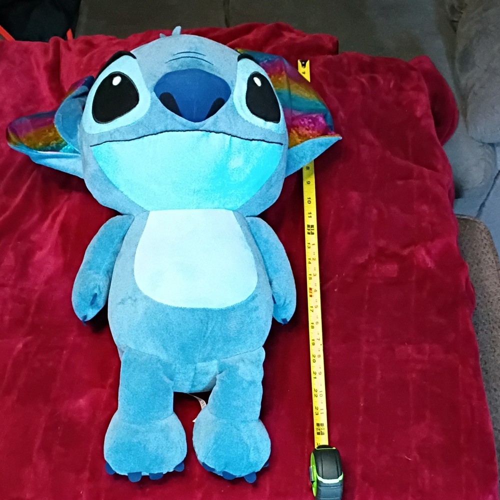 Disney Stitch Plush Toy Rainbow Ears Collectible Disney Franchise (0078)