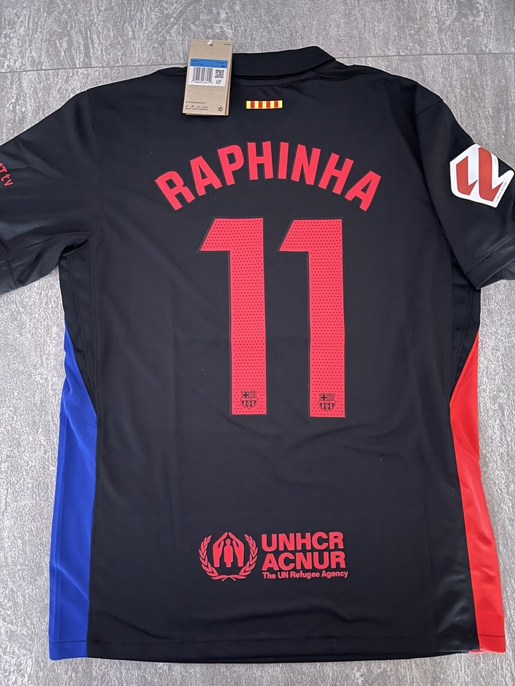 Barcelona 24/25 Away Jersey ‘Raphinha 11’ Size M (w/ La Liga Patches)