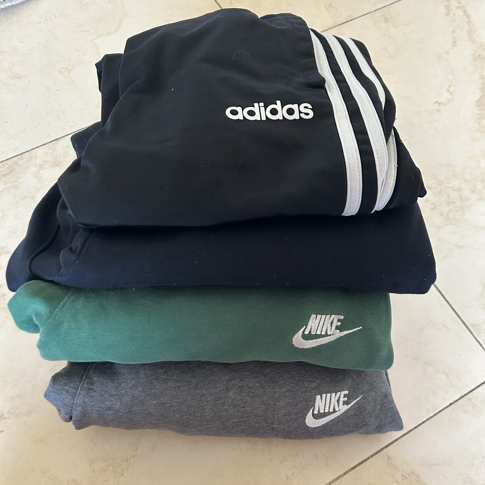 Adidas Nike Lot Of 4 Track Pants Mens Size S/M Sweatpants Joggers