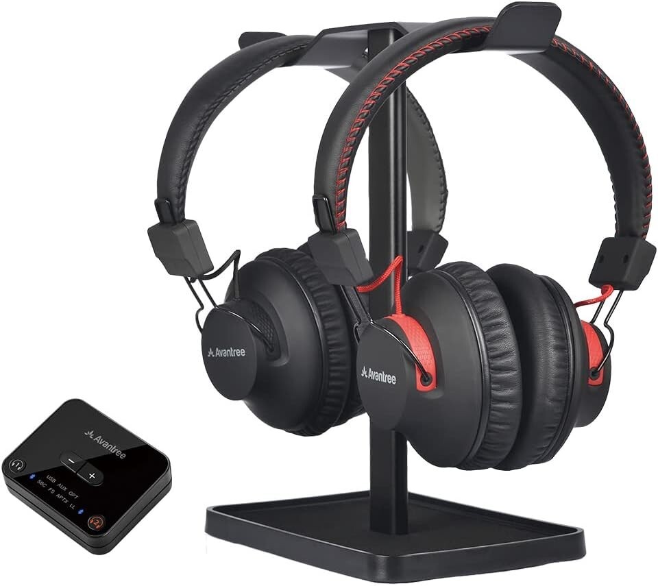 HT41899 Wireless Headphones with Optical Transmitter for TV Watching Comfort and Clarity